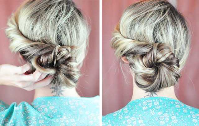 Elsa hair tutorial -before- twist and bun-6