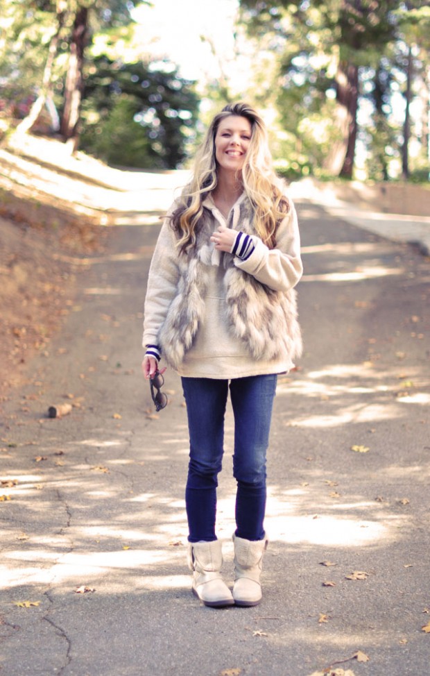 Faux fur vest Winter Outift-2013