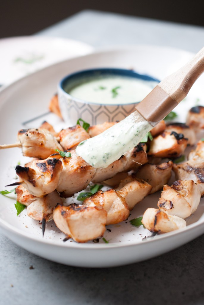 Summer Grilling // Feta-Brined-Chicken-Kabobs