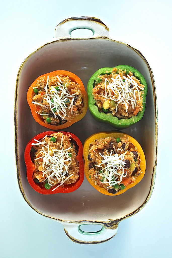 healthy vegetarian stuffed peppers