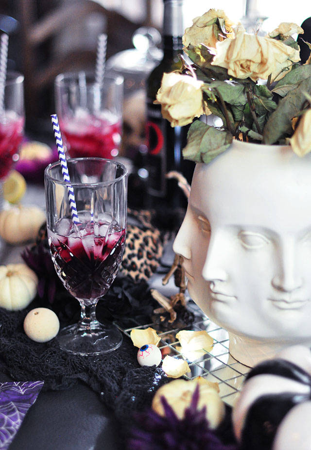 Halloween Tablescape_merlot winetail with rum