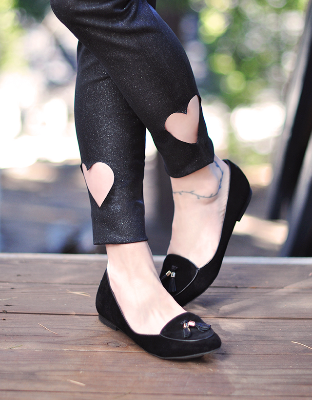 Heart Cut-out pants