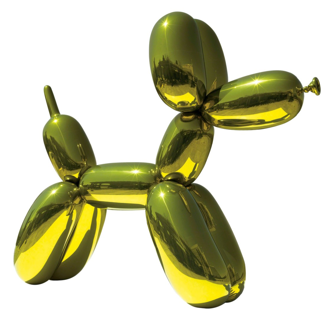 Jeff Koons Balloon Dog sculpture yellow