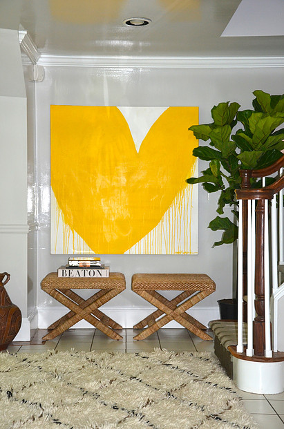 KERRI ROSENTHAL ART drippy yellow heart entryway