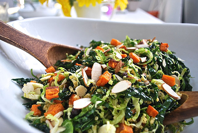 Kale Brussels Sprouts Sweet Potato Salad recipe