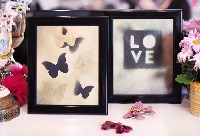 LOVE and Butterflies gold dust art prints