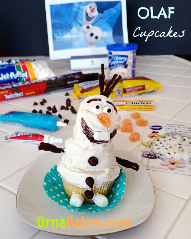 Olaf-the-Snowman-from-Frozen-Cupcakes-OrnaBakes