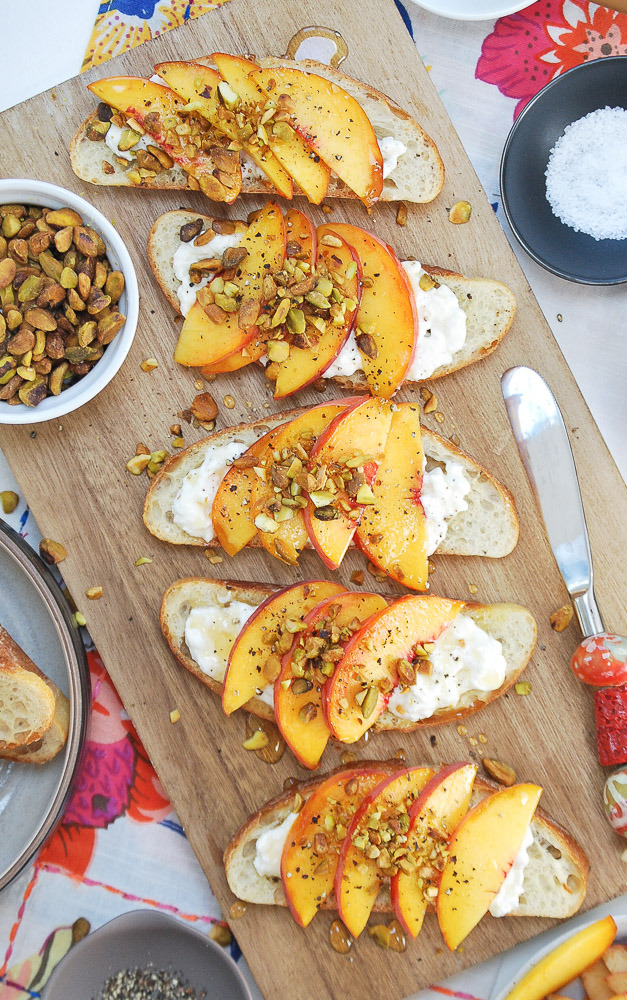 Peach-Burrata-Crostini