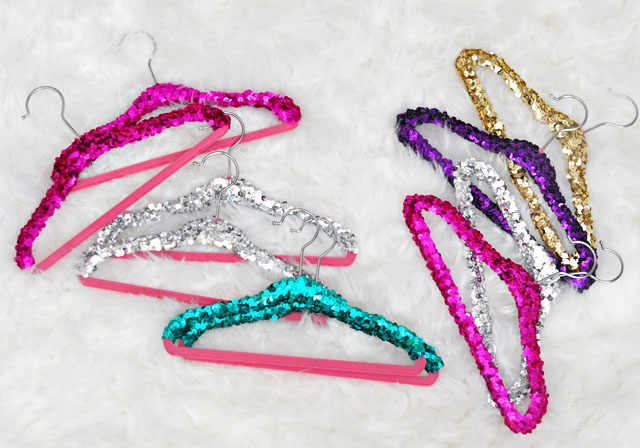 Pretty sequin hangers for girls