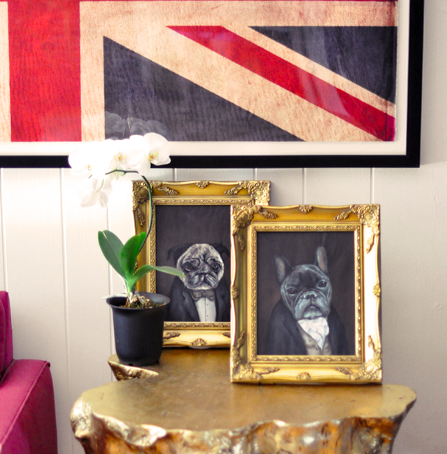 Custom Victorian Pet Portraits in Gold Frames by Luke Jervis