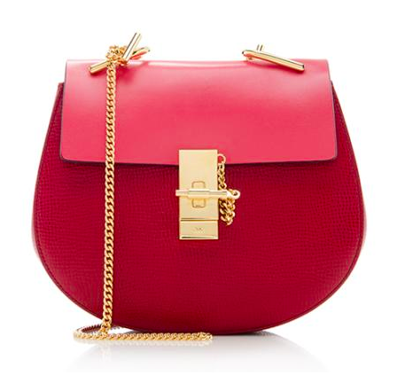 chloe red mini drew bag