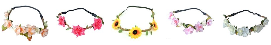 elastic flower crowns