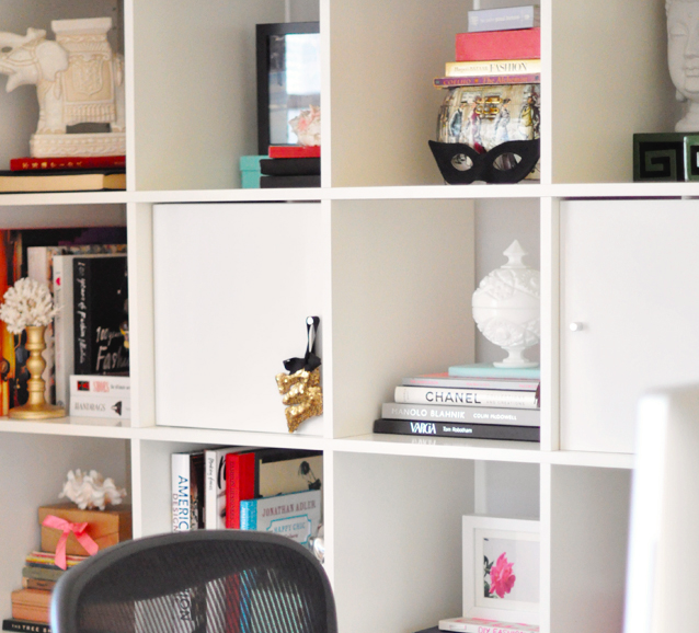 Ikea Expedit Shelving unit desk + accessories