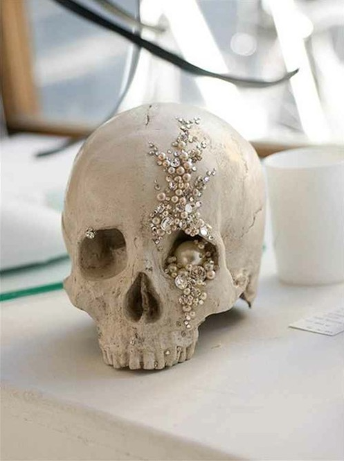 bejeweled skull for halloween