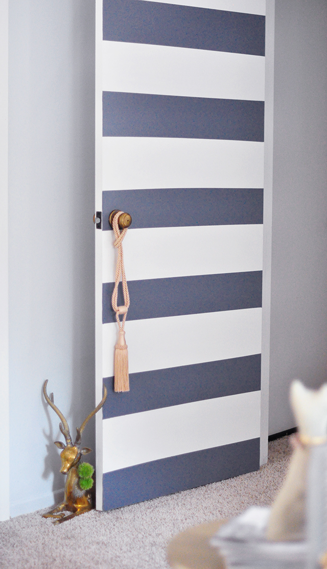 Striped Door makeover_brass door stop