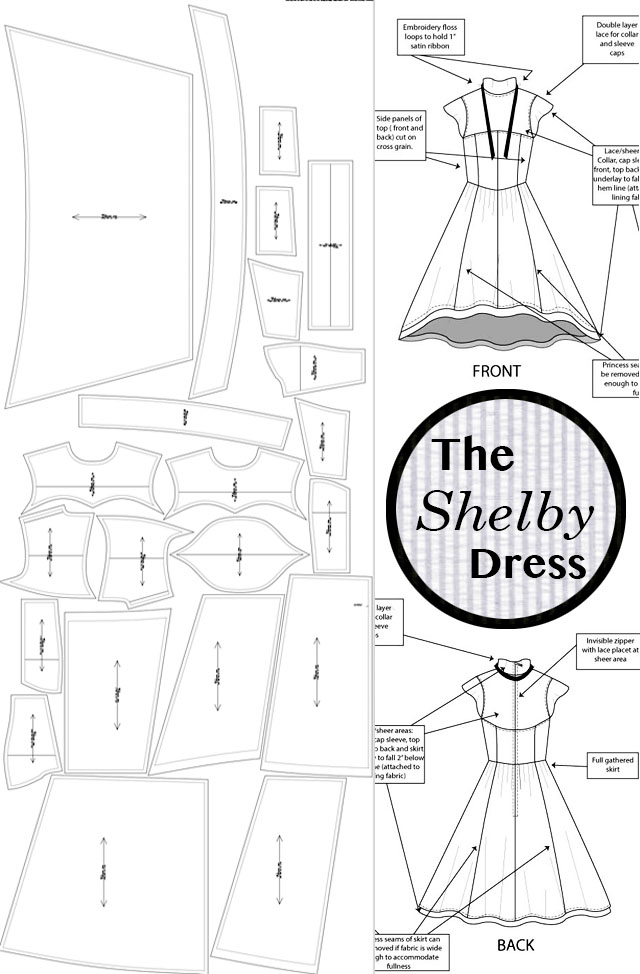 The Shelby Dress_Design Details_Pattern layout