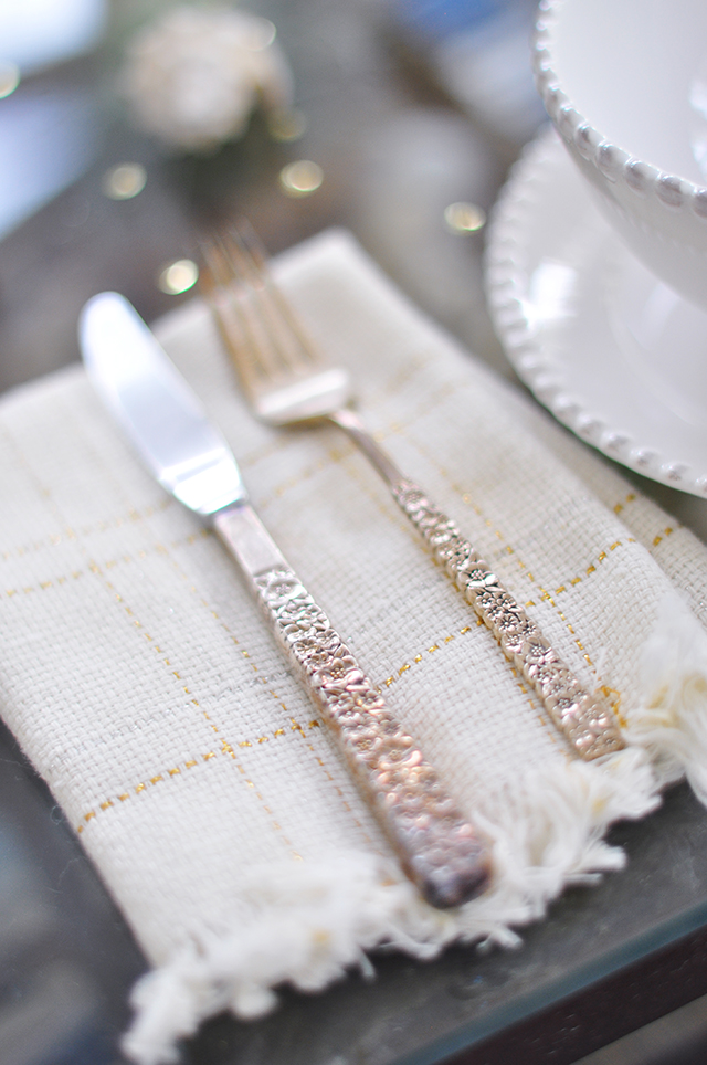 Vintage tarnished silverware_summer tablescape