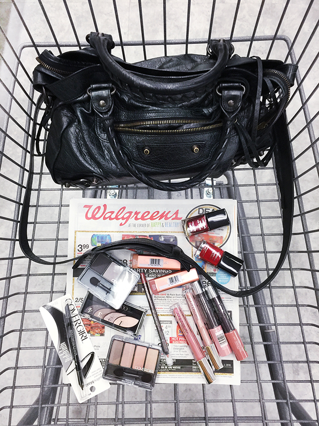 Walgreens_Covergirl_Balenciaga bag in cart