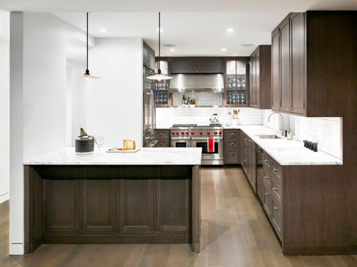 wood and white kitchen