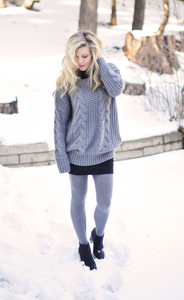 big sweater tinyskirt