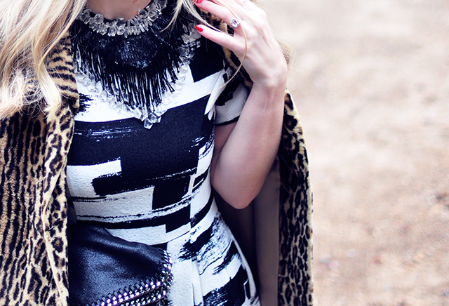 black and white+leopard print