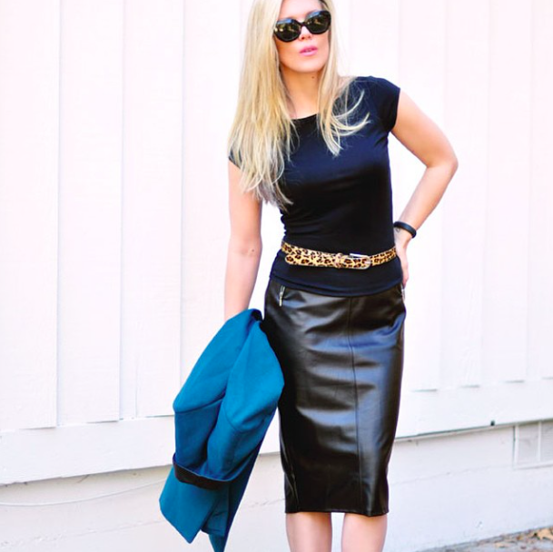 black leather skirt-greased lightening