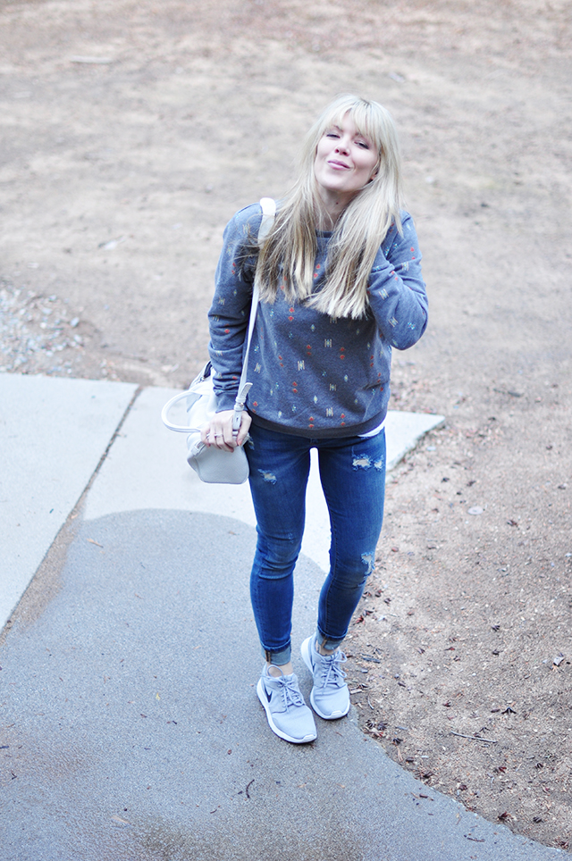 blogger off duty_easy jeans and a sweatshirt