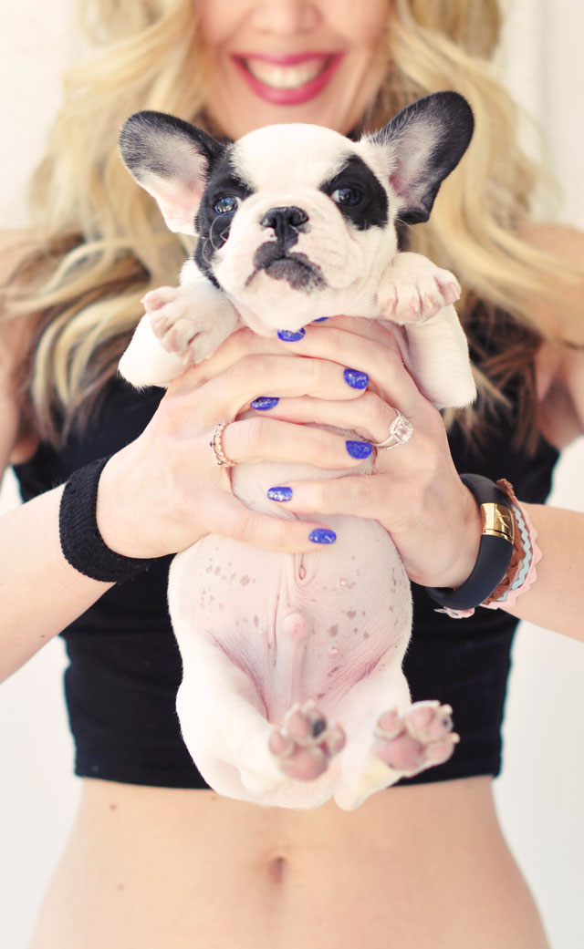 blue nails and puppy head