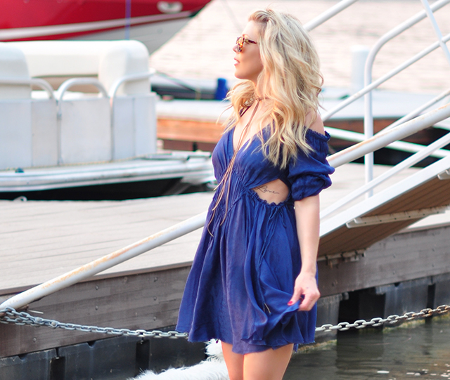 blue summer dress with cut outs by free people_love rib tattoo