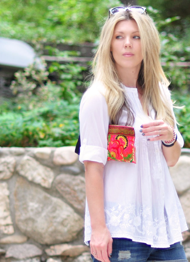 boho blouse and accessories