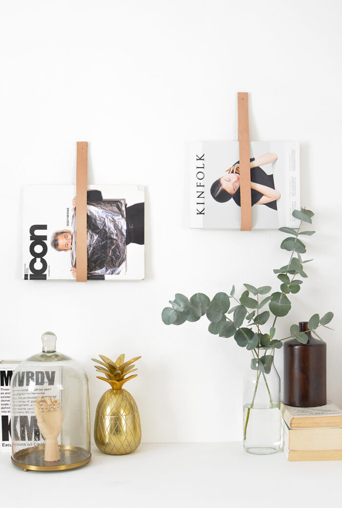 DIY Leather Strap Magazine Holders