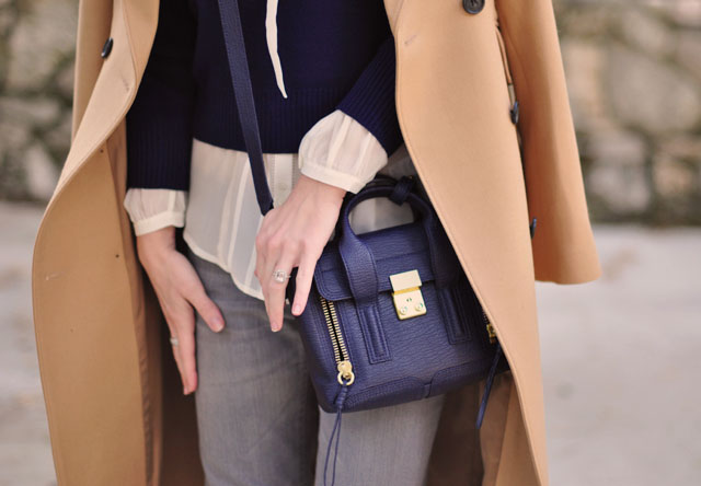 camel coat mini phillip lim pashli navy