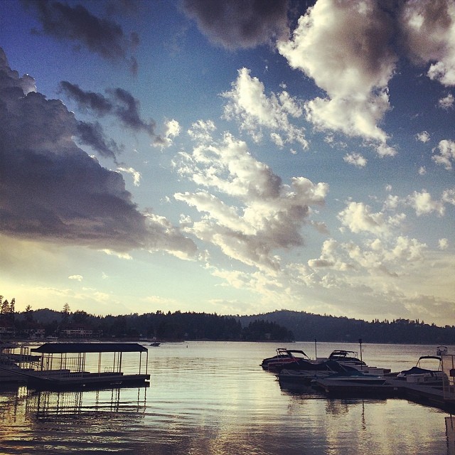 clouds over lake