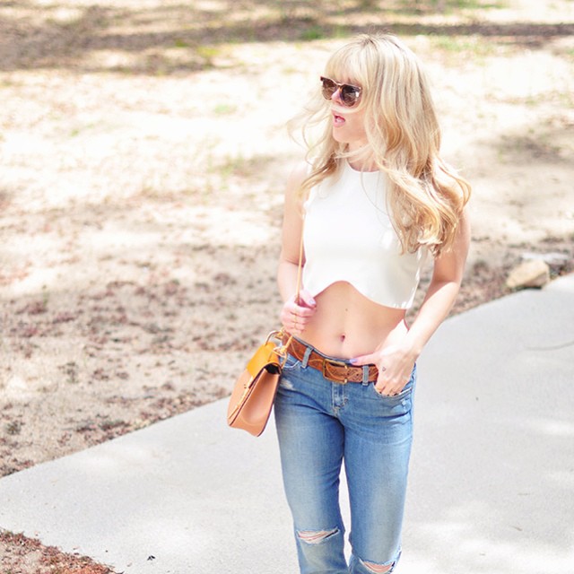 crop top and jeans