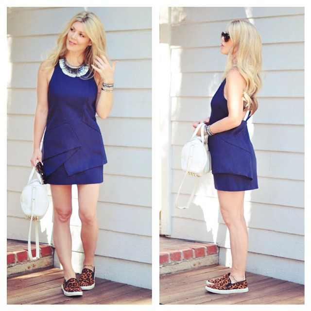 cute dress with sneakers