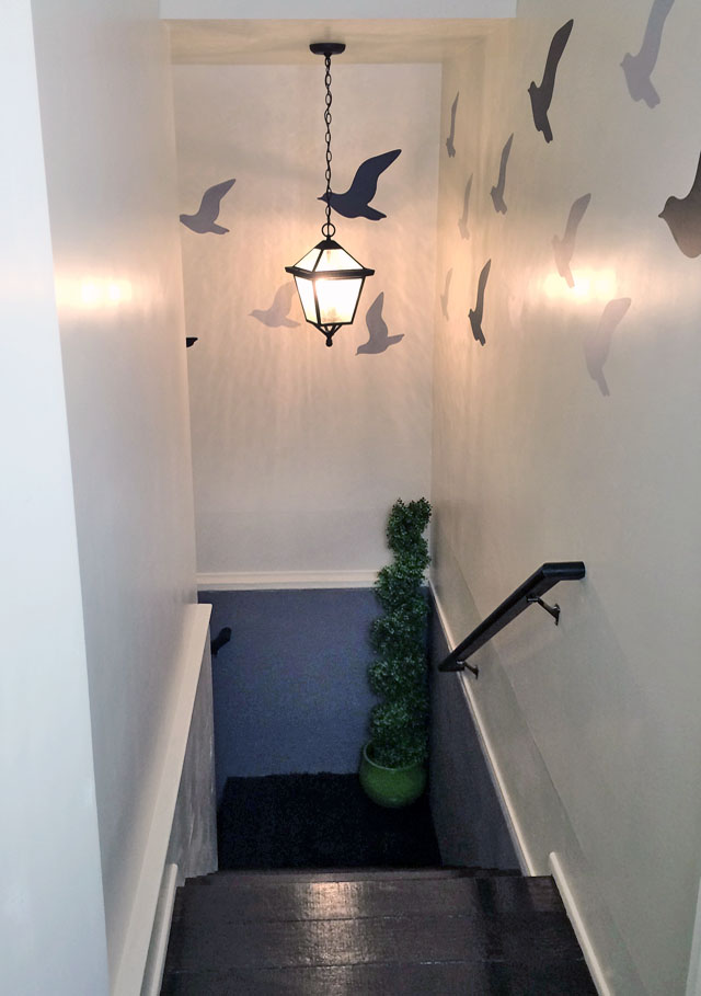 decorated stairwell-bird decals