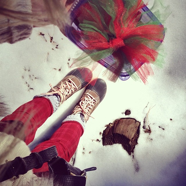 delivering treats in the snow