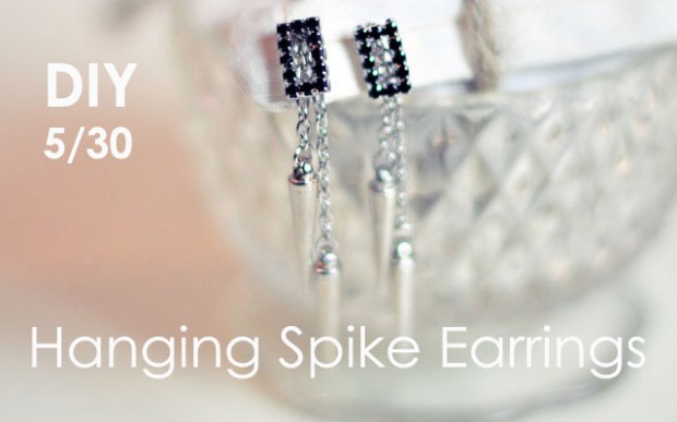 diy hanging spike earrings