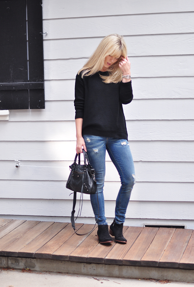 easy style_skinny jeans_ankle boots_black sweater