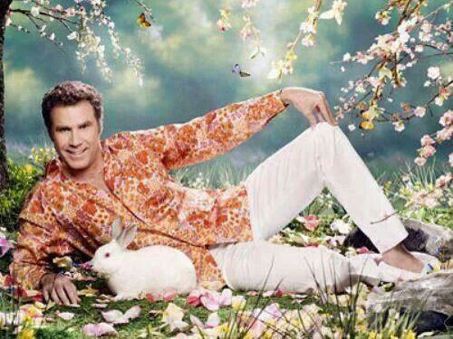 Will Ferrell with bunny for Easter