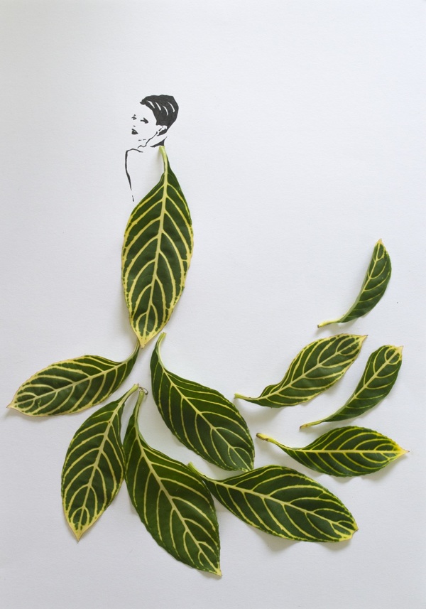 fashion illustrations with leaves 4