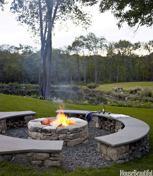 fire pit with sitting area