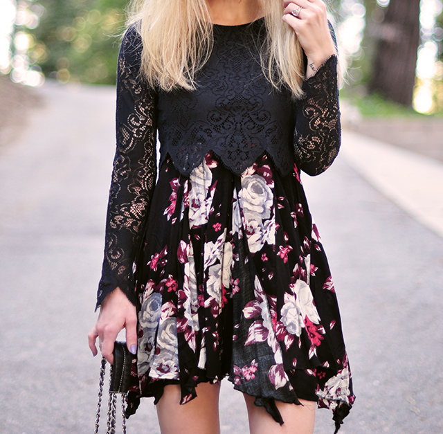 floral dress_lace crop top