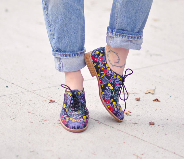 floral print oxford lace ups-marc jacobs