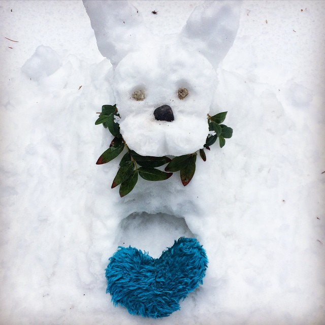 french bulldog snowman