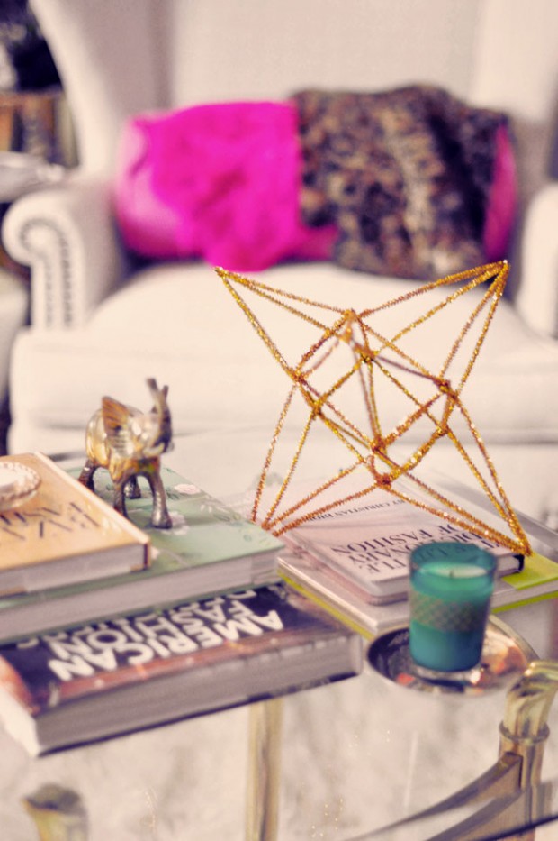 gold 3d star decor diy-3