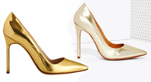 gold pumps