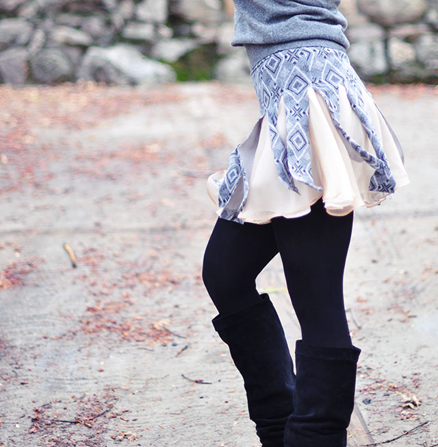 gray and pink and black-diy cheerleading skirt