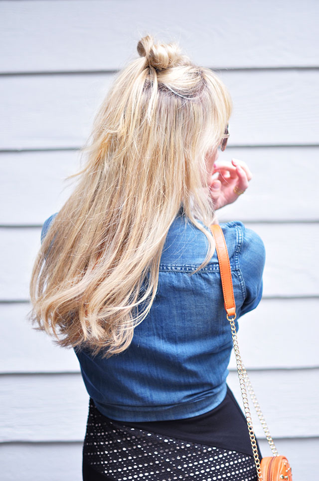 half up top knot hair bow