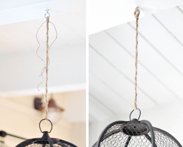 hanging pendant with rope